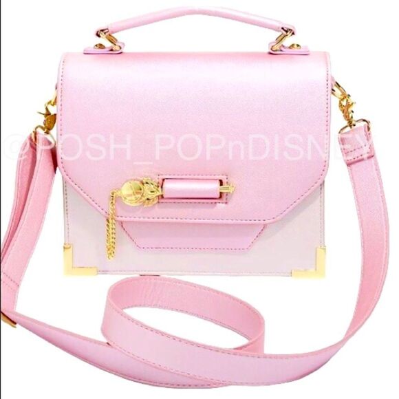 LOUNGEFLY Sailor Moon Moon Scepter Latch Handbag pink white
